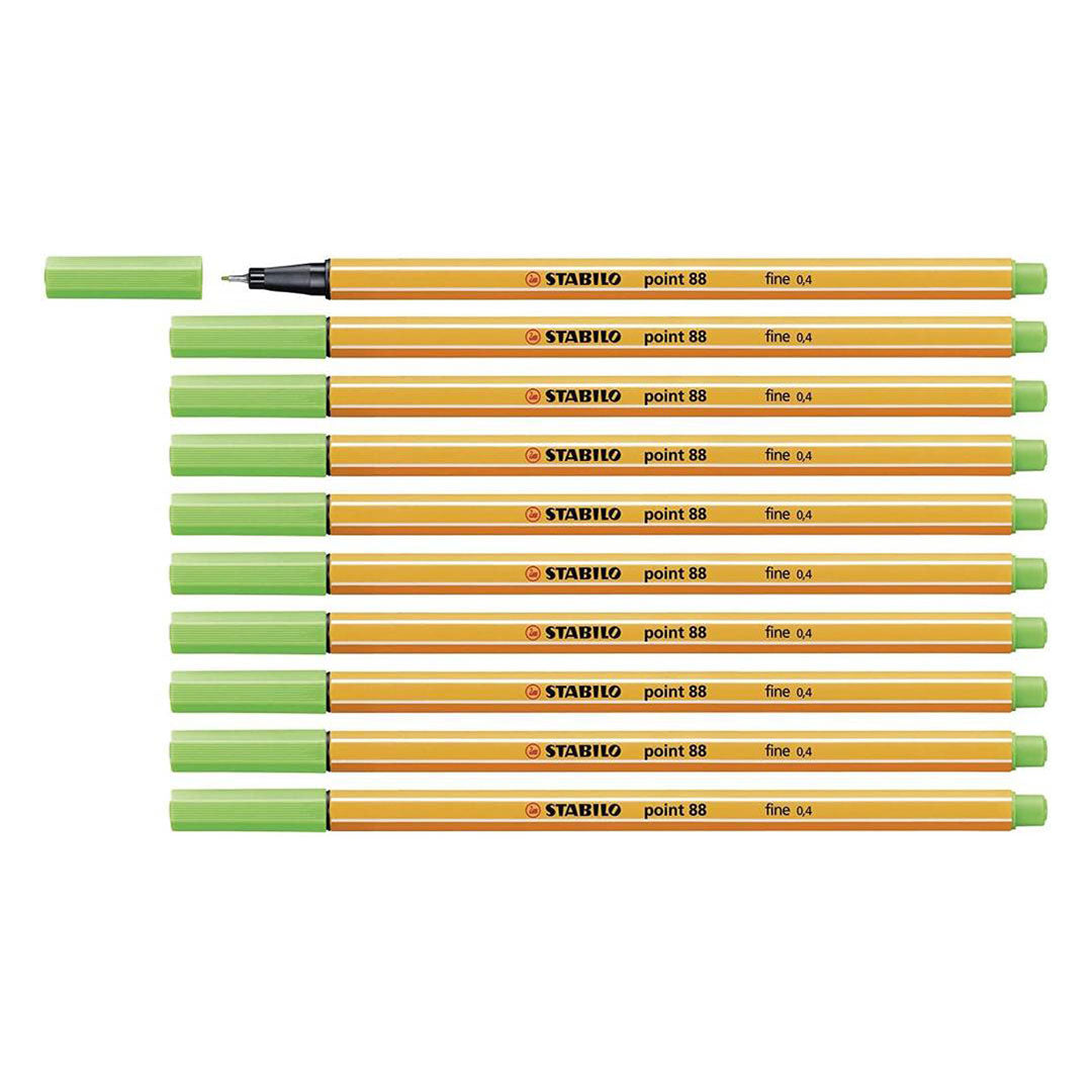 Stabilo | Point 88 | Fineliner | Light Green | Pack Of 10 Stabilo